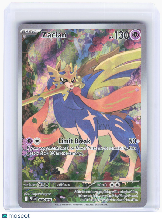 2025 Pokemon—Zacian #100/94 Phantasmal Flames—Illustration Rare Foil