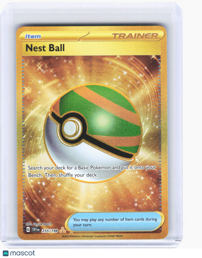 2023 Pokemon—Nest Ball #255/198 Scarlet & Violet Base Set—Hyper Rare Gold