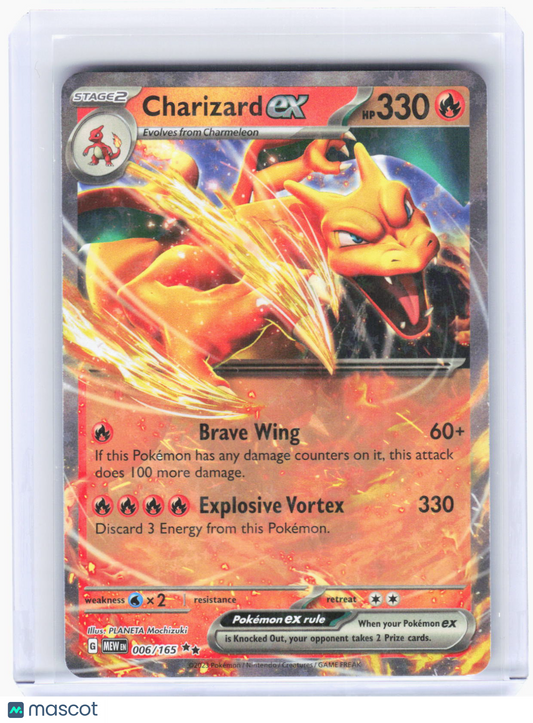 2023 Pokemon—Charizard ex #6/165 Scarlet & Violet 151—Double Rare Foil