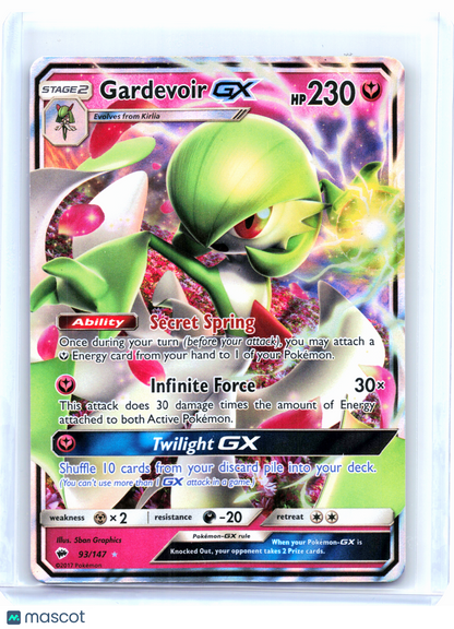 2017 Pokemon—Gardevoir GX #93 Burning Shadows—Ultra Rare Holo
