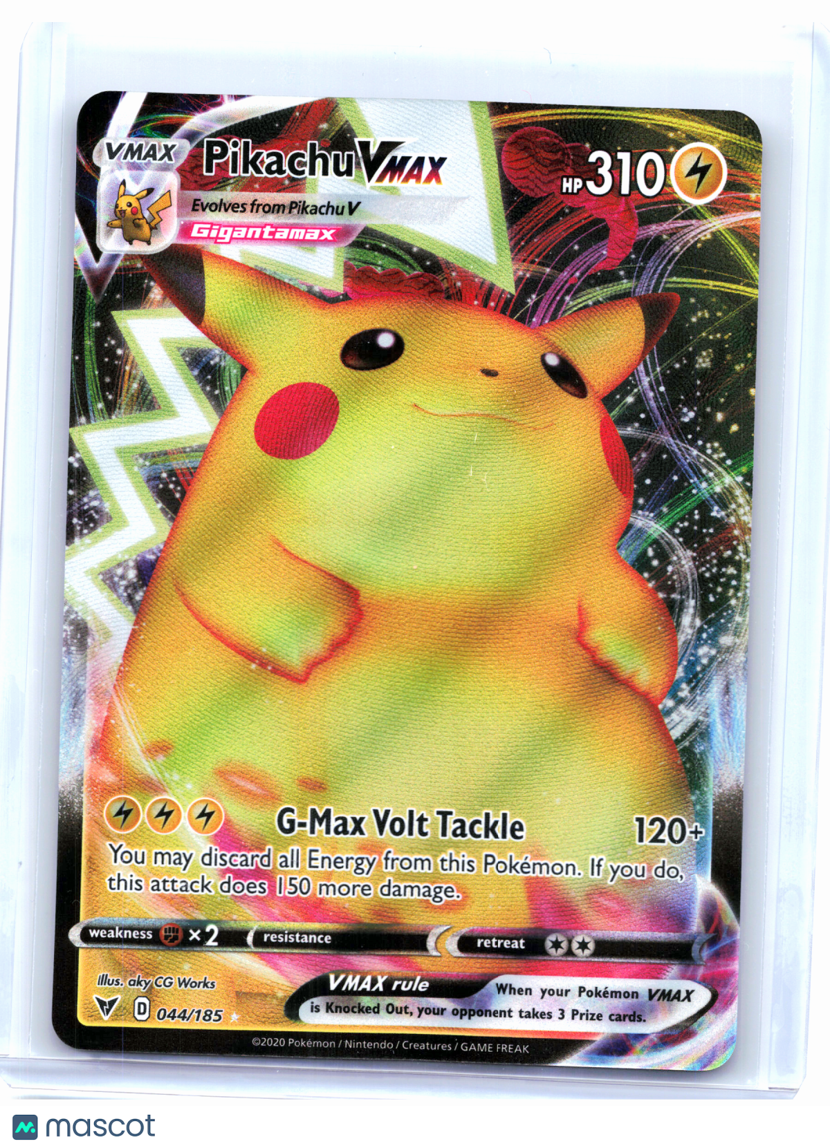 2020 Pokemon—Pikachu VMAX #44 Vivid Voltage—Ultra Rare Holo