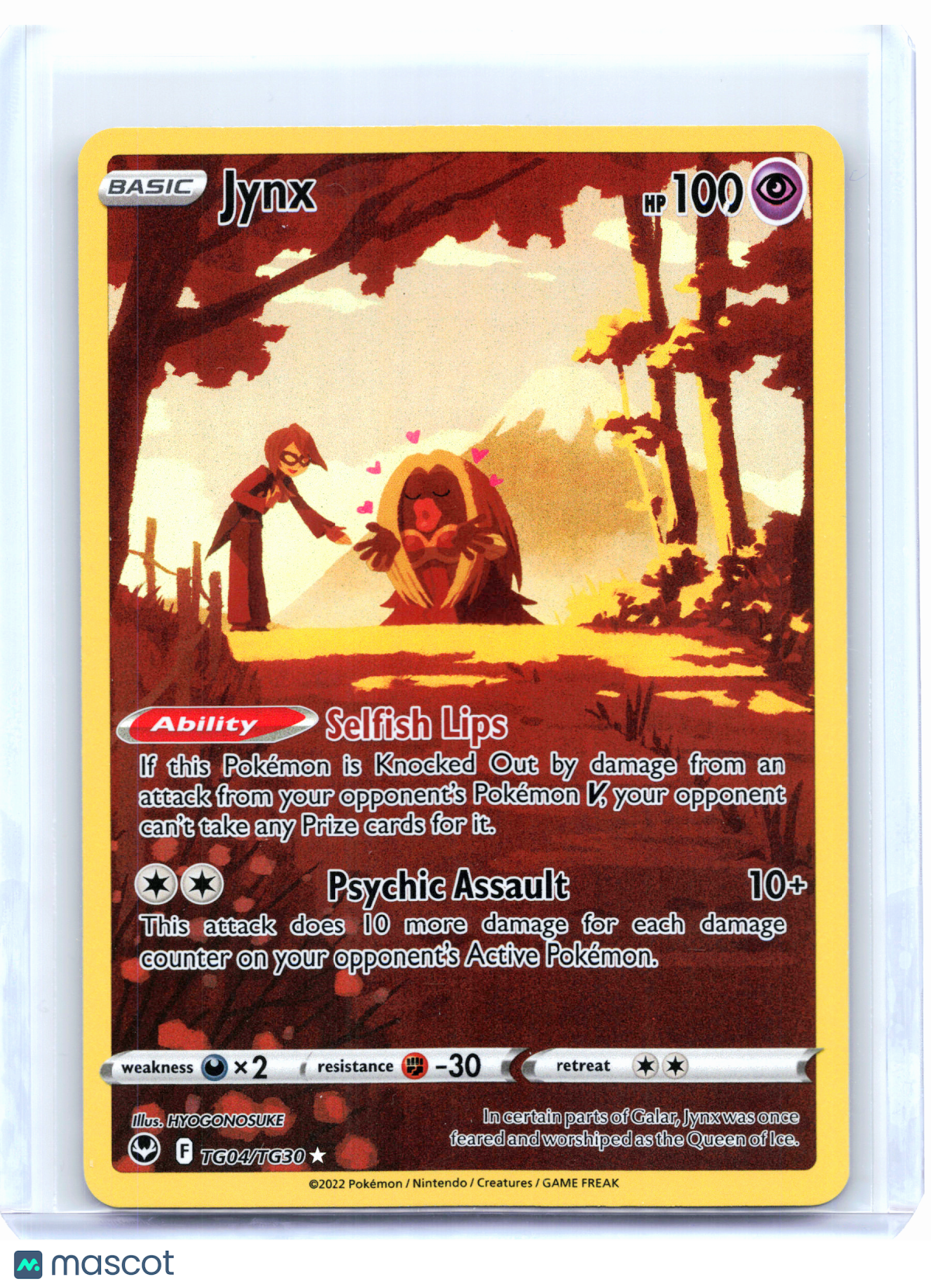 2022 Pokemon—Jynx #TG04/TG30 Silver Tempest Trainer Gallery—Ultra Rare Holo