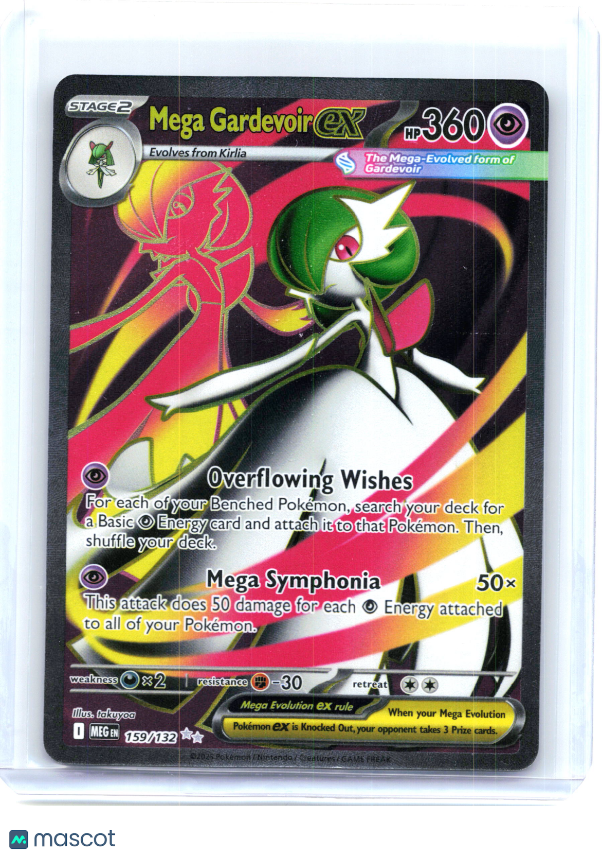2025 Pokemon—Mega Gardevoir ex #159/132 Mega Evolution—Ultra Rare Holo