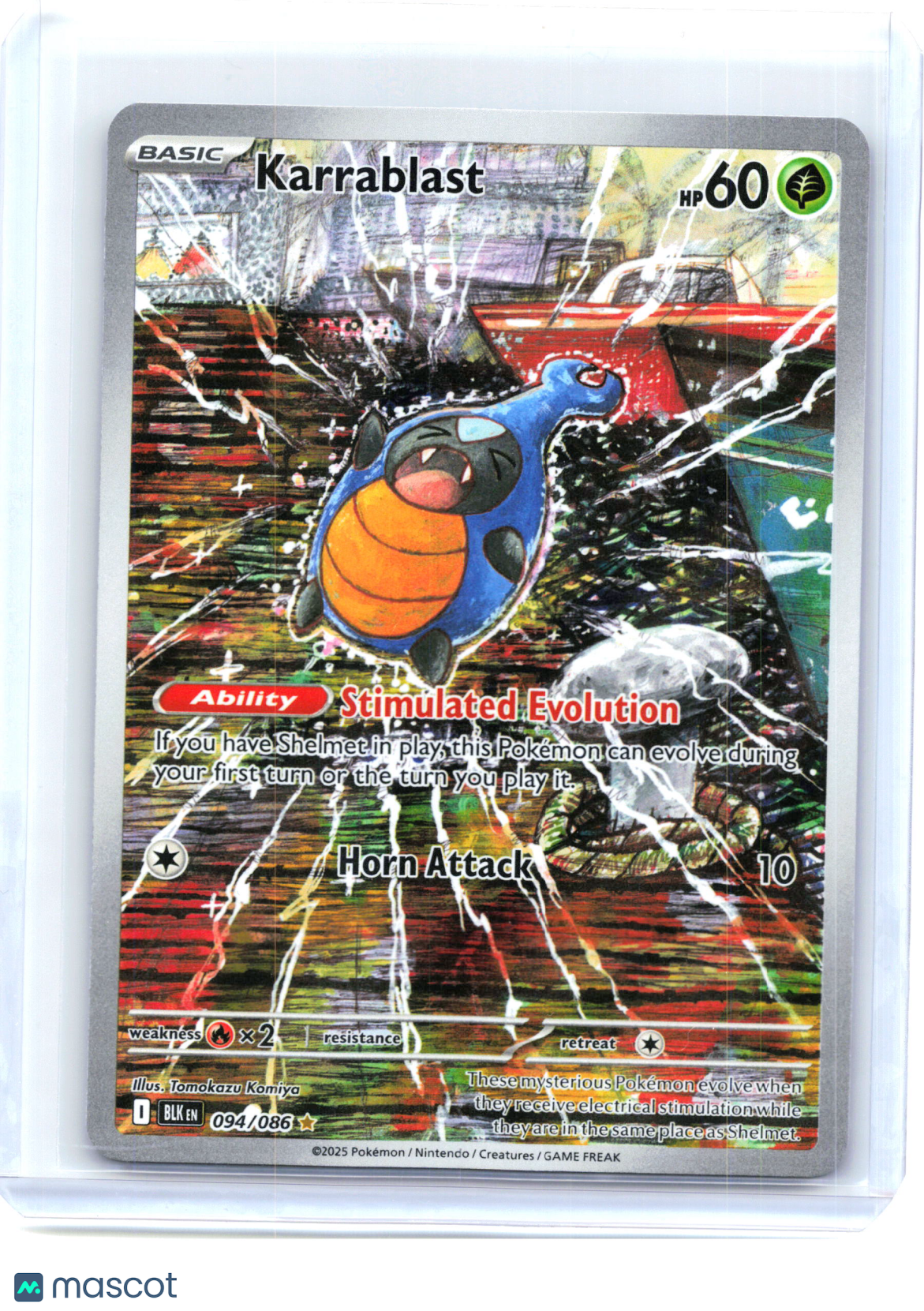 2025 Pokemon—Karrablast #94/86 Black Bolt—Illustration Rare Holo