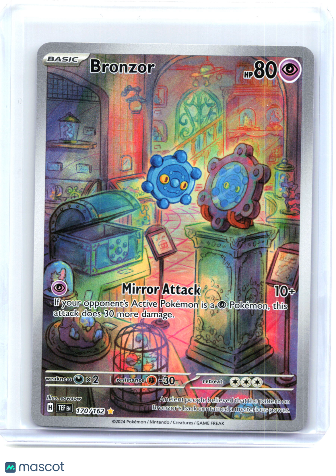 2024 Pokemon—Bronzor #170/162 Temporal Forces—Illustration Rare Holo