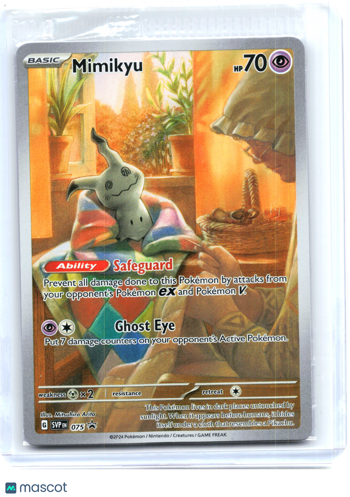 2024 Pokemon—Mimikyu #075 Scarlet & Violet Promo—Black Star Promo Holo (Sealed)