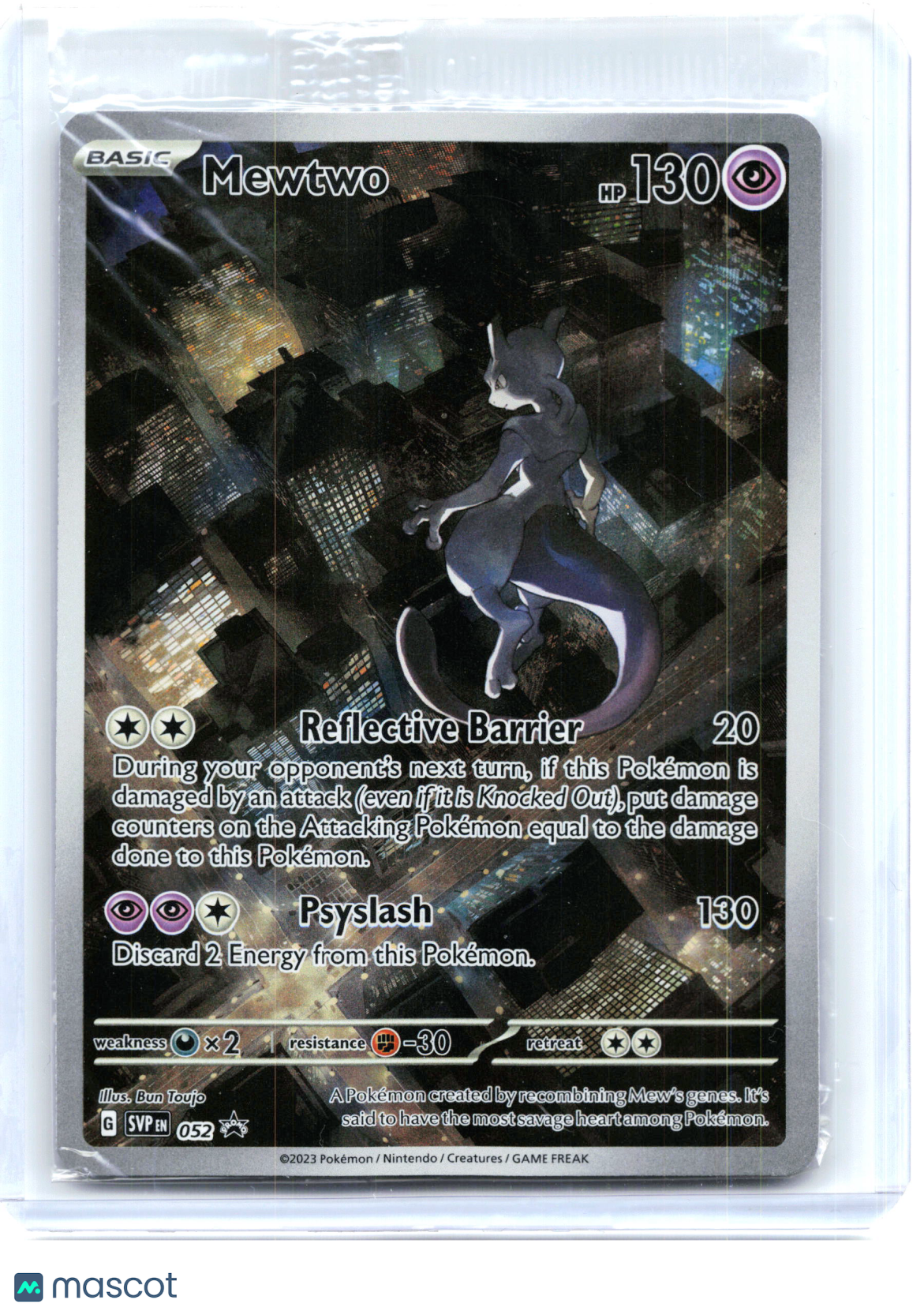2023 Pokemon—Mewtwo #052 Scarlet & Violet Promo—Black Star Promo Holo (Sealed)
