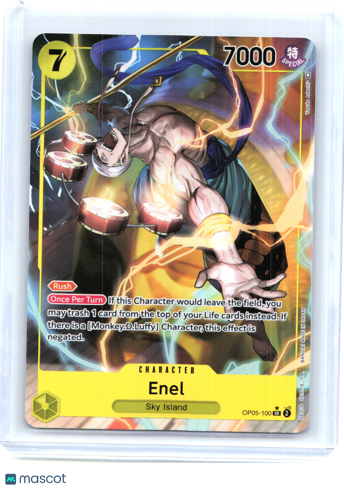 2023 One Piece—Enel #OP05-100 Awakening of the New Era—Super Rare Holo (Alt Art)