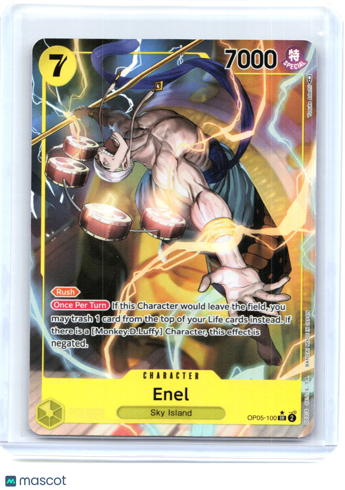 2023 One Piece—Enel #OP05-100 Awakening of the New Era—Super Rare Holo (Alt Art)