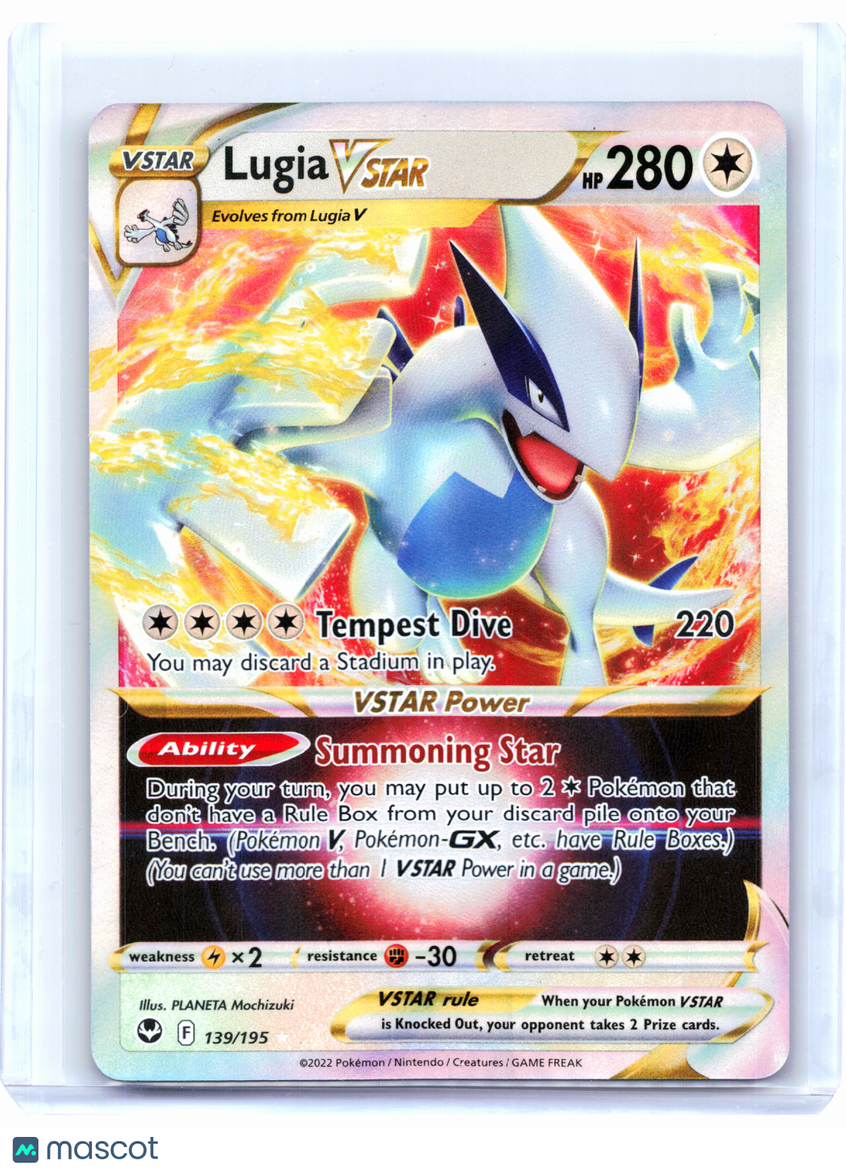2022 Pokemon—Lugia VSTAR #139 Silver Tempest—Ultra Rare Holo