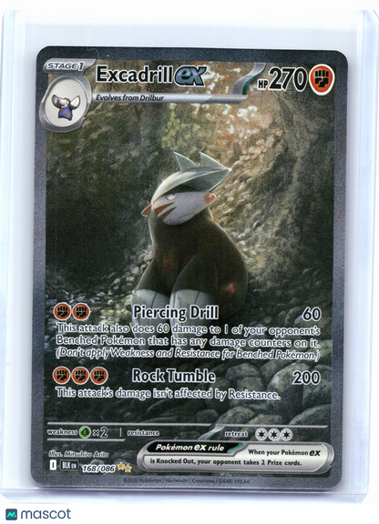 2025 Pokemon—Excadrill ex #168 Black Bolt—Special Illustration Rare Holo