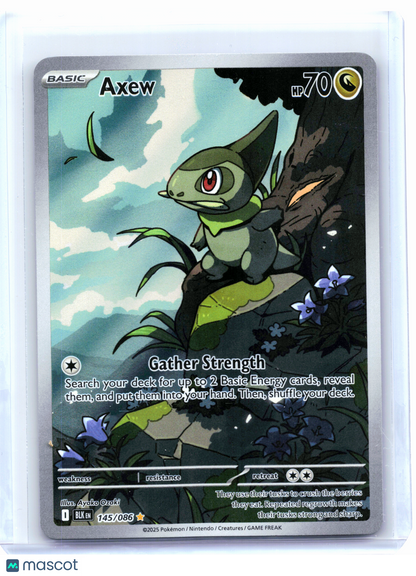 2025 Pokemon—Axew #145 Black Bolt—Illustration Rare Holo [Lightly Played]