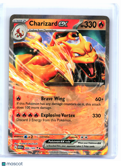 2023 Pokemon—Charizard ex #6 Scarlet & Violet 151—Double Rare Holo [LP]