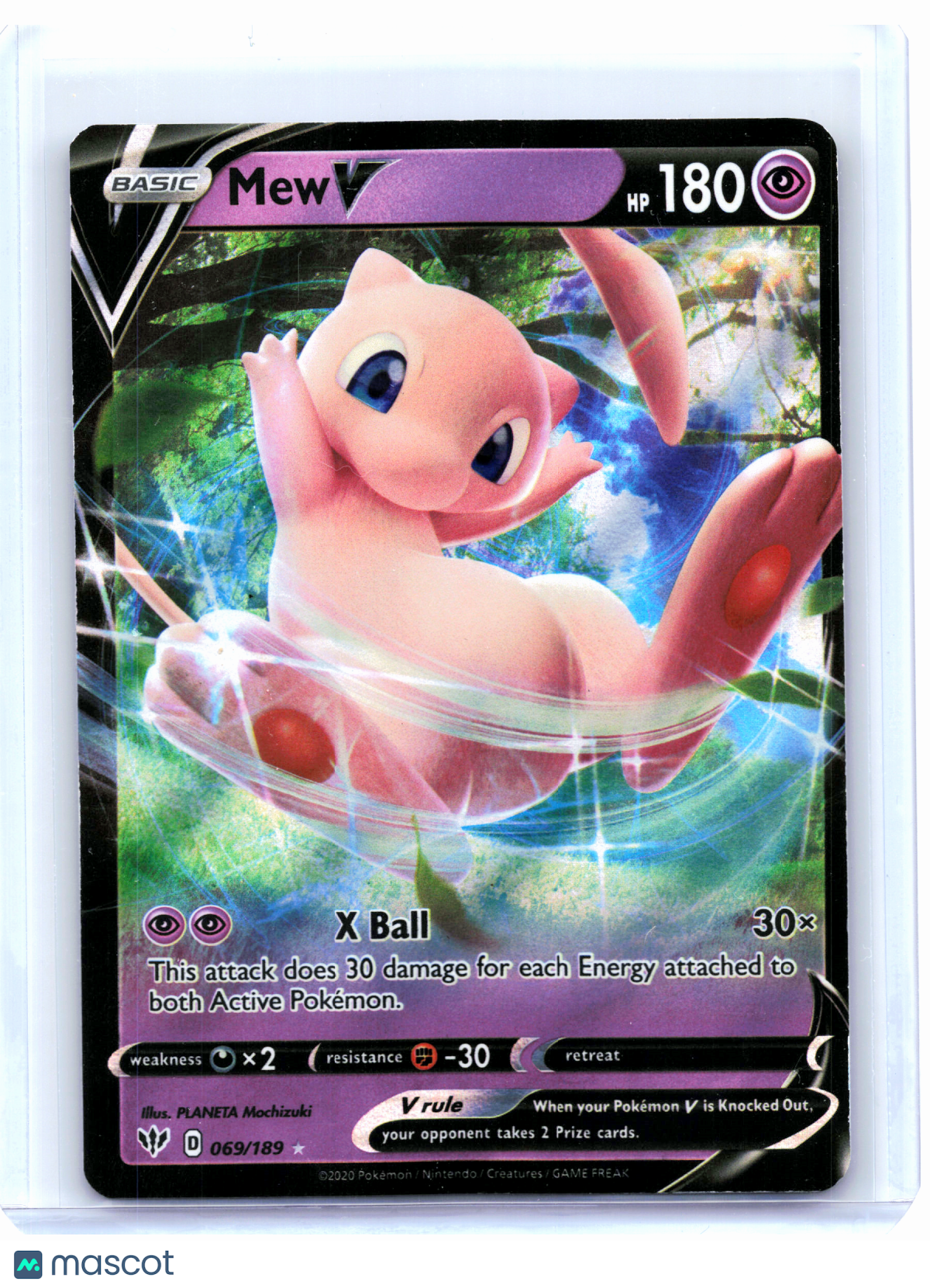 2020 Pokemon—Mew V #69 Darkness Ablaze—Ultra Rare Holo [Moderately Played]