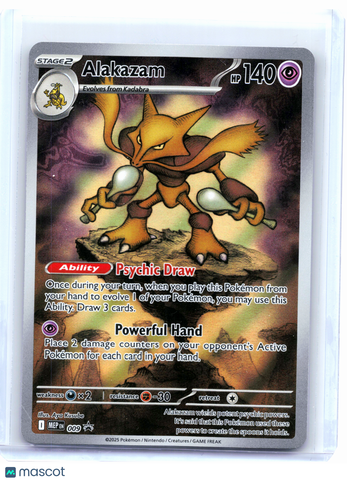 2025 Pokemon—Alakazam #009 Mega Evolution Promo—Black Star Promo Holo [LP]