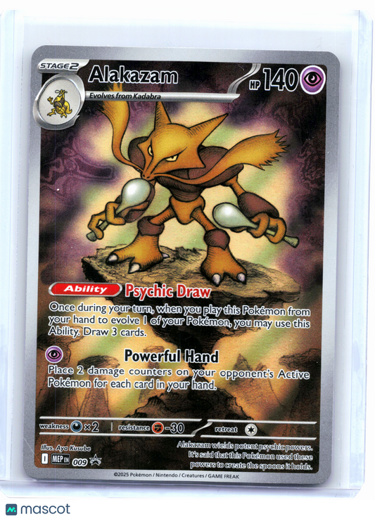 2025 Pokemon—Alakazam #009 Mega Evolution Promo—Black Star Promo Holo [LP]