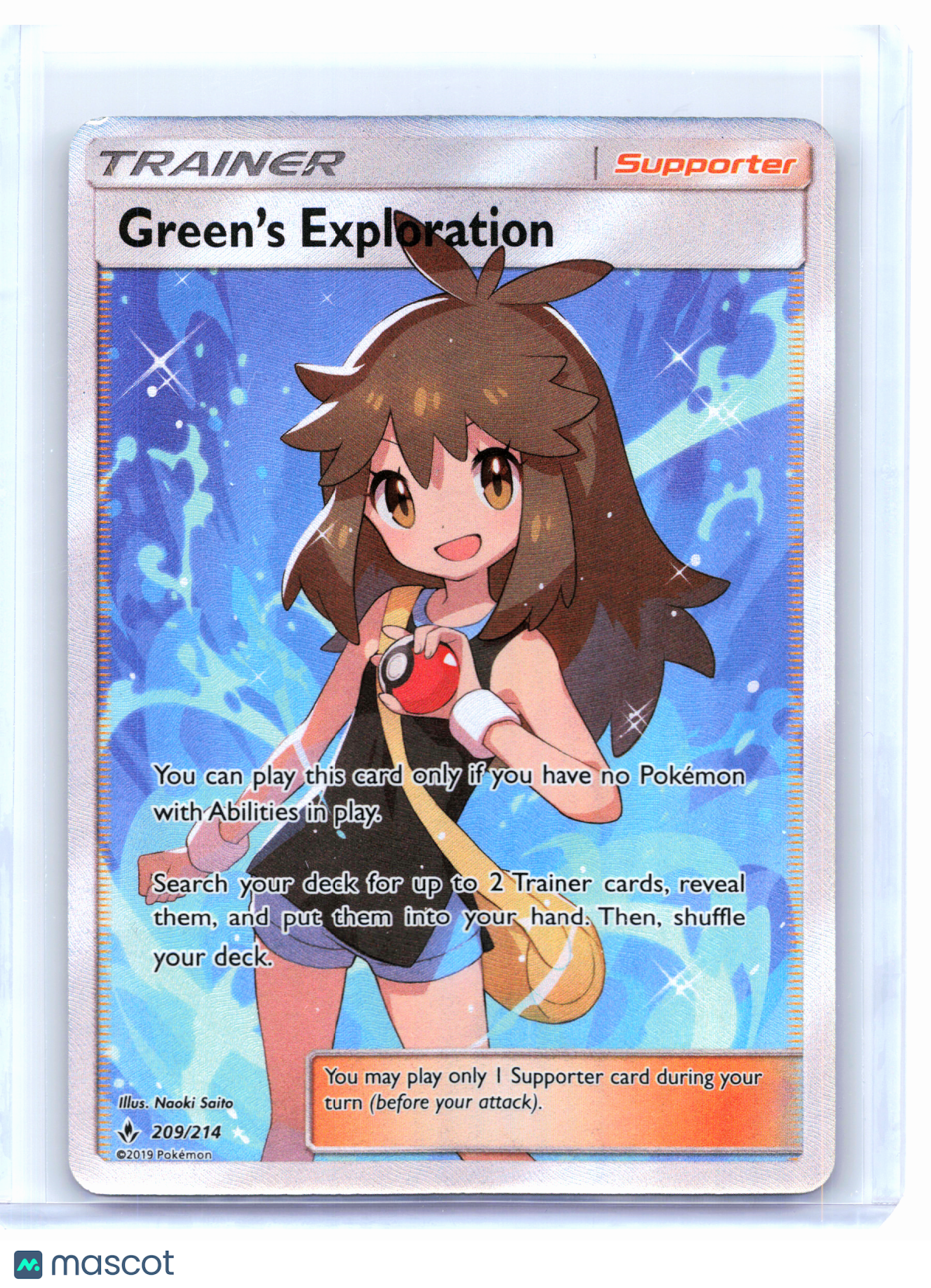 2019 Pokemon—Green's Exploration #209 Unbroken Bonds—Ultra Rare Holo [Damaged]