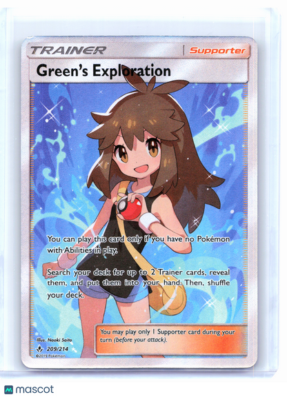 2019 Pokemon—Green's Exploration #209 Unbroken Bonds—Ultra Rare Holo [Damaged]