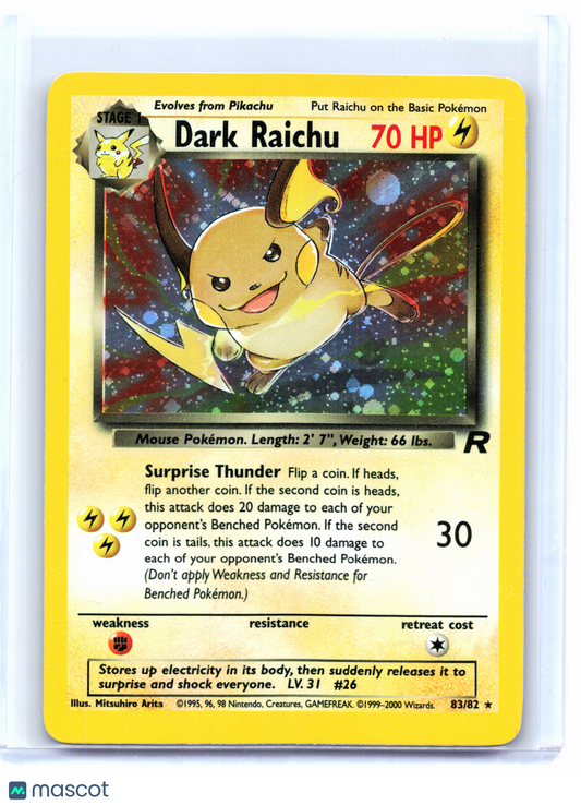 2000 Pokemon—Dark Raichu #83 Team Rocket—Secret Rare Holo [Lightly Played]