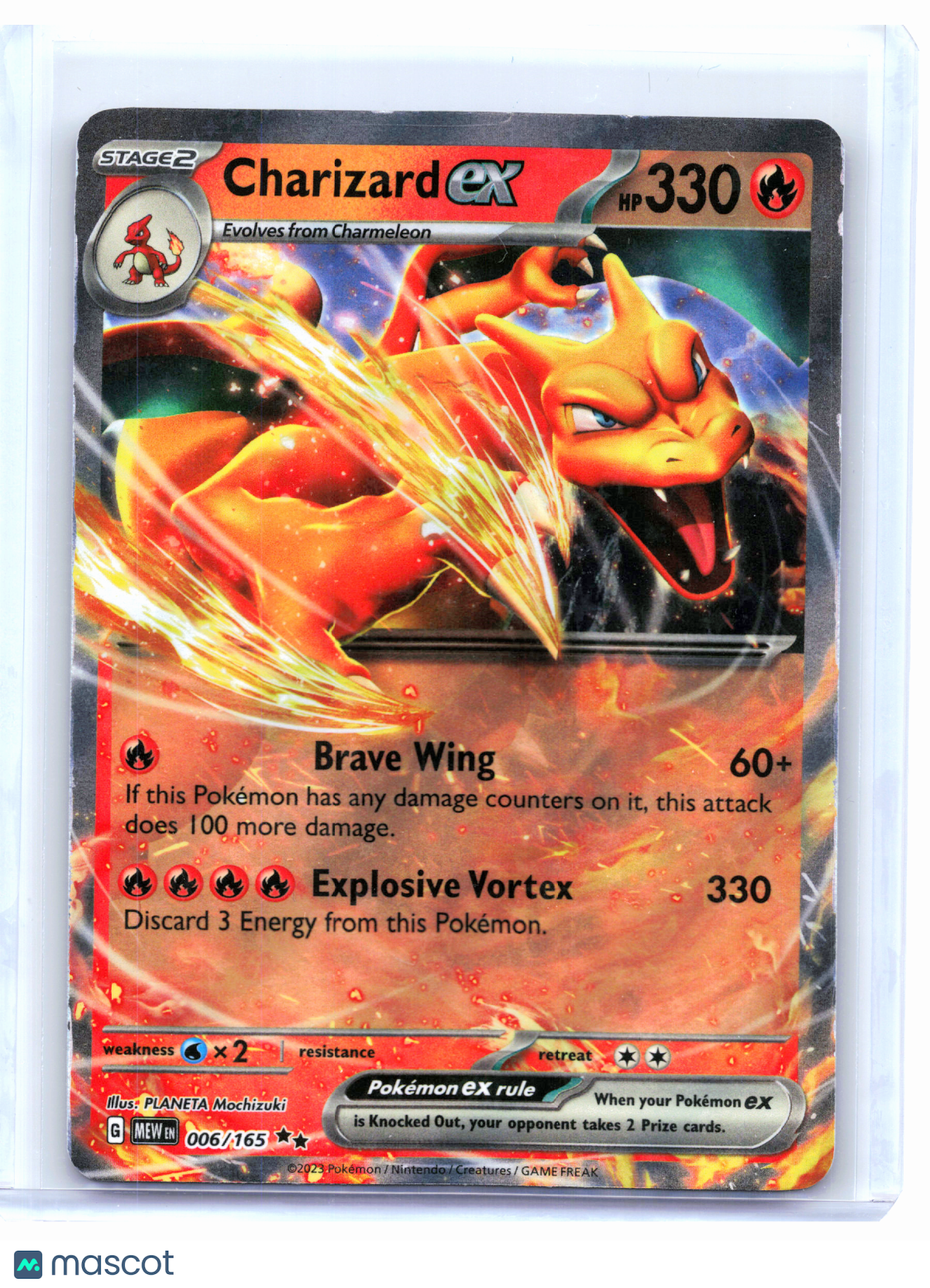 2023 Pokemon—Charizard ex #6 Scarlet & Violet 151—Double Rare Holo [LP]