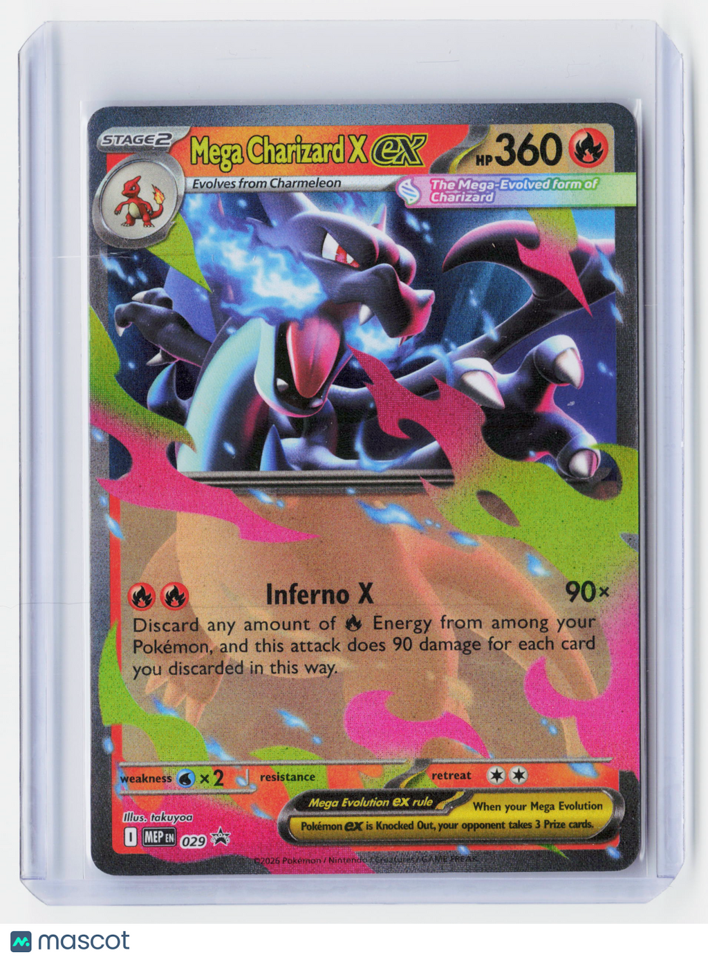 2025 Pokemon—Mega Charizard X ex #029 Mega Evolution Promo—Black Star Promo Holo