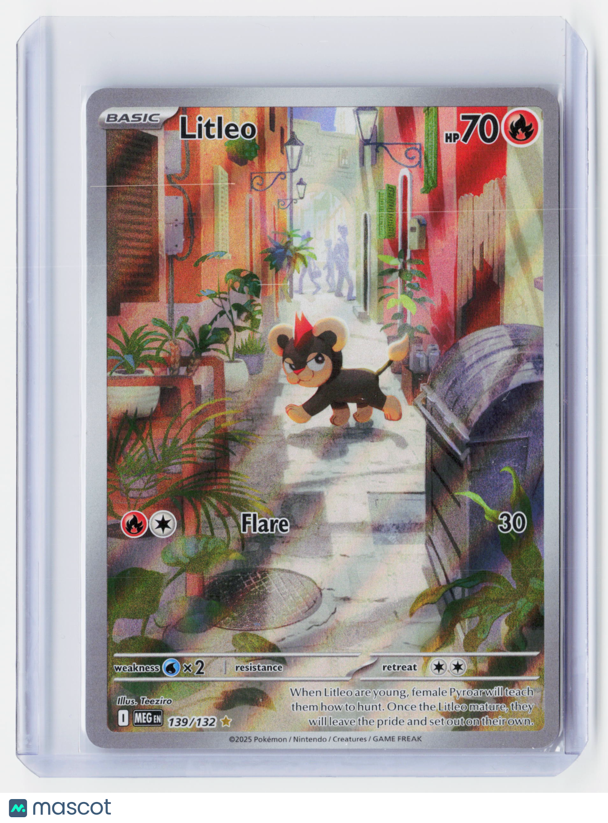 2025 Pokemon—Litleo #139/132 Mega Evolution—Illustration Rare Holo