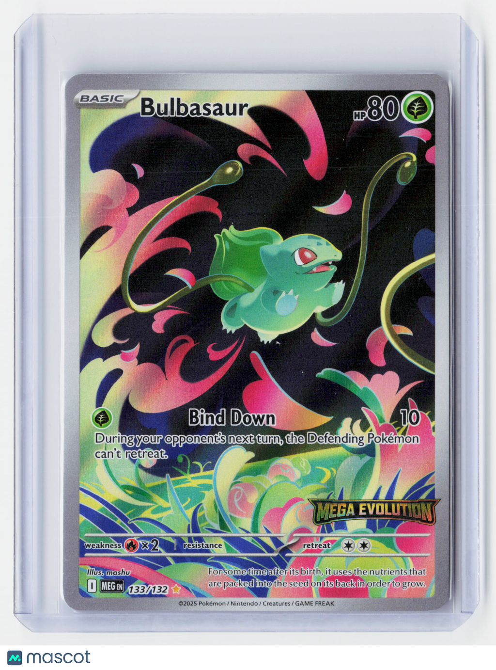 2025 Pokemon—Bulbasaur (Mega Evolution Stamped) #133 (MCAP)—Illustration Rare