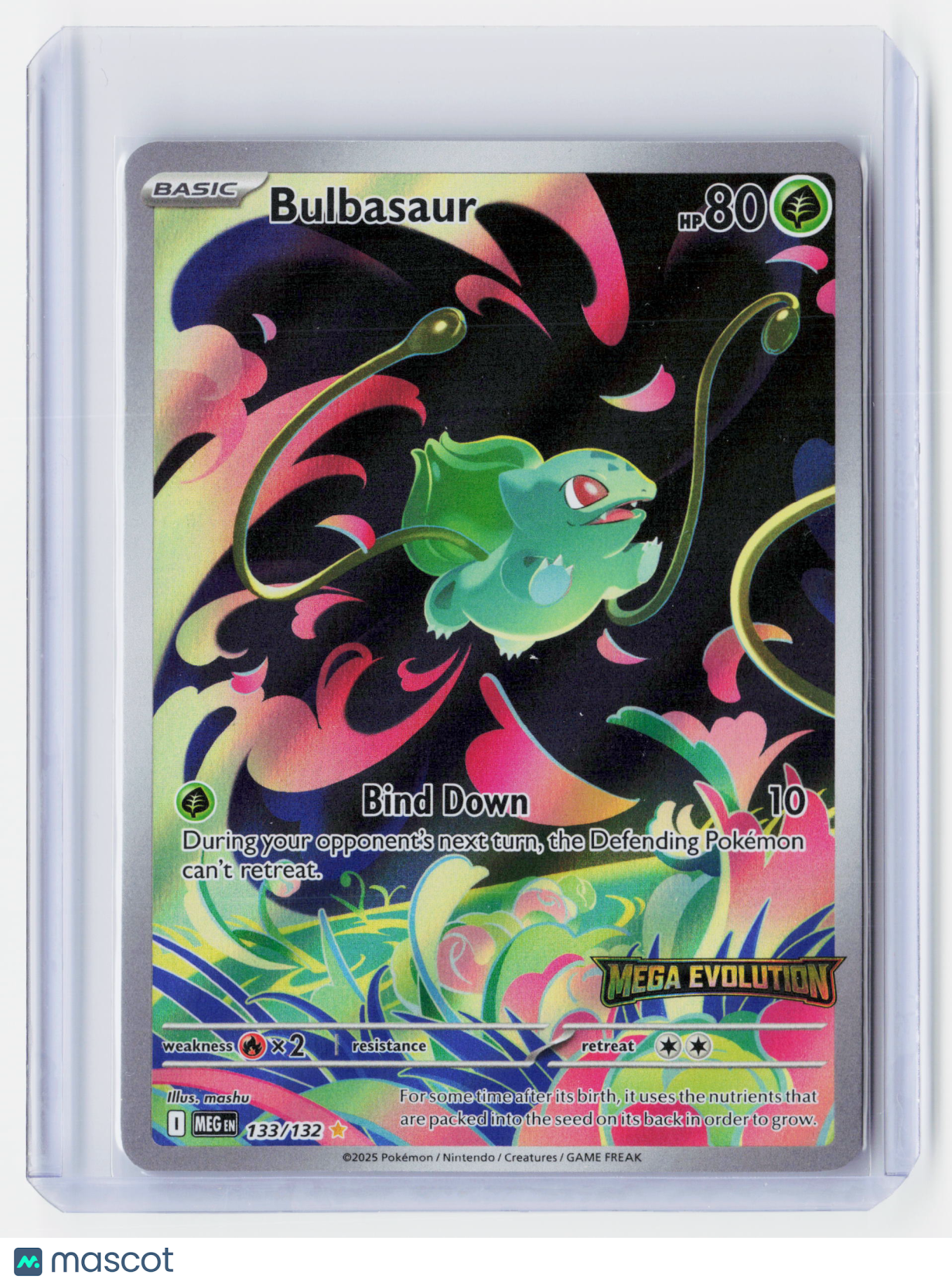 2025 Pokemon—Bulbasaur (Mega Evolution Stamped) #133 (MCAP)—Illustration Rare