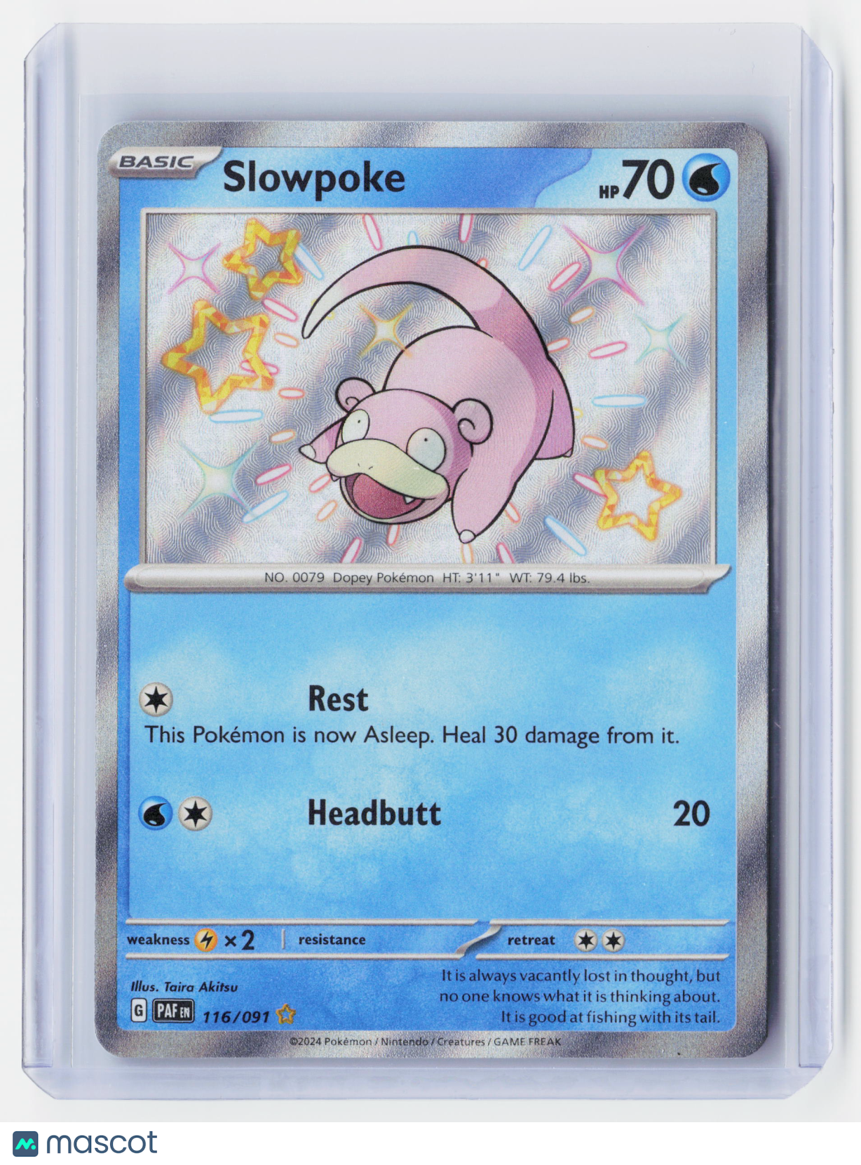 2024 Pokemon—Slowpoke #116/091 Paldean Fates—Shiny Rare Holo