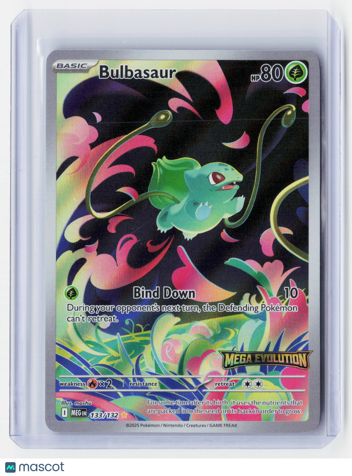 2025 Pokemon—Bulbasaur #133/132 Mega Evolution—Illustration Rare Holo Stamped