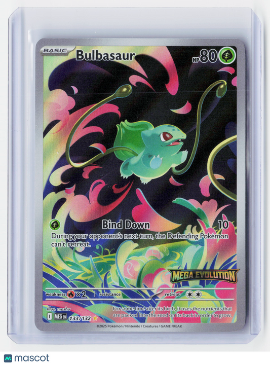 2025 Pokemon—Bulbasaur #133/132 Mega Evolution—Illustration Rare Holo Stamped