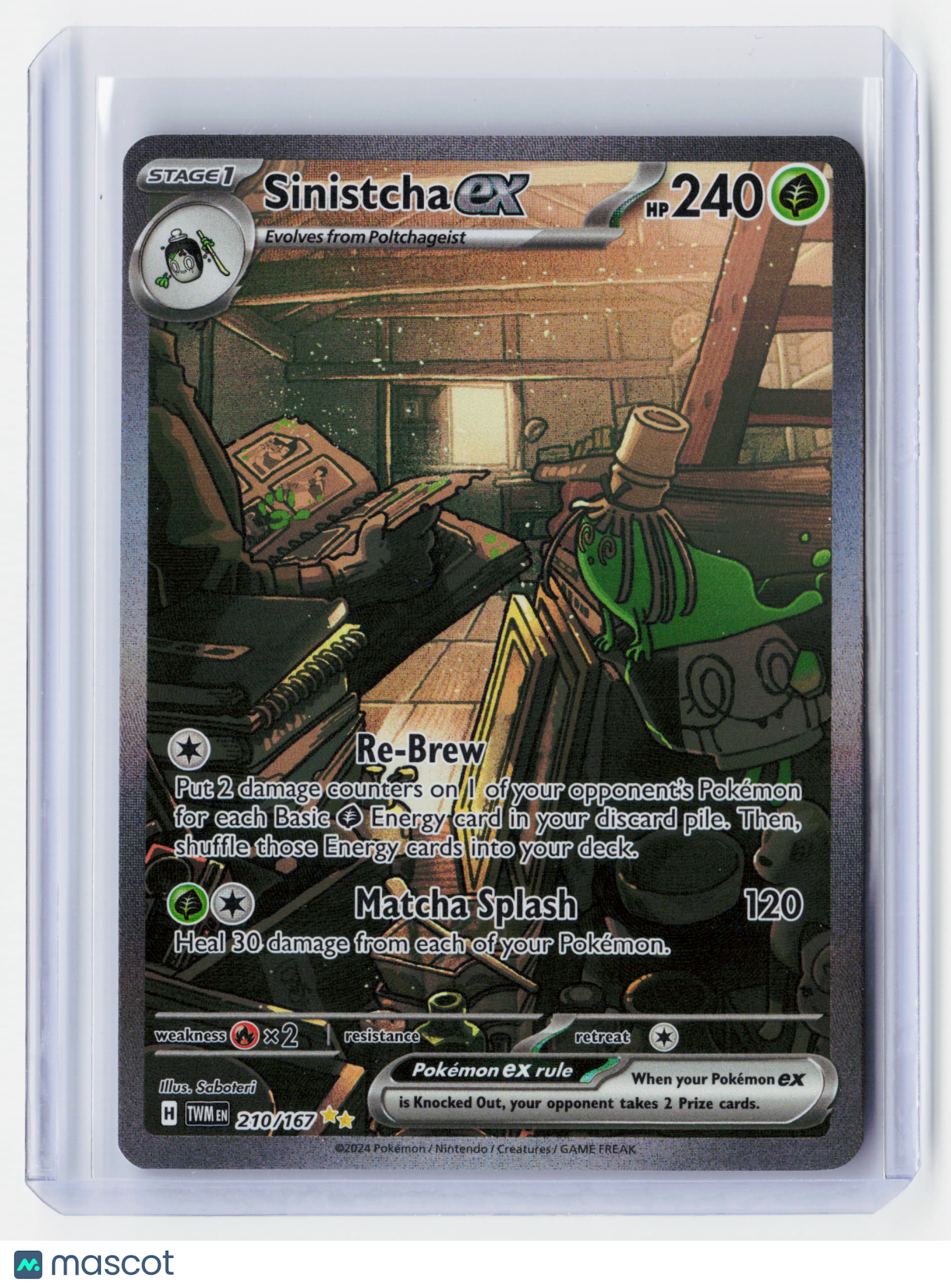 2024 Pokemon—Sinistcha ex #210/167 Twilight Masquerade—SIR-Holo