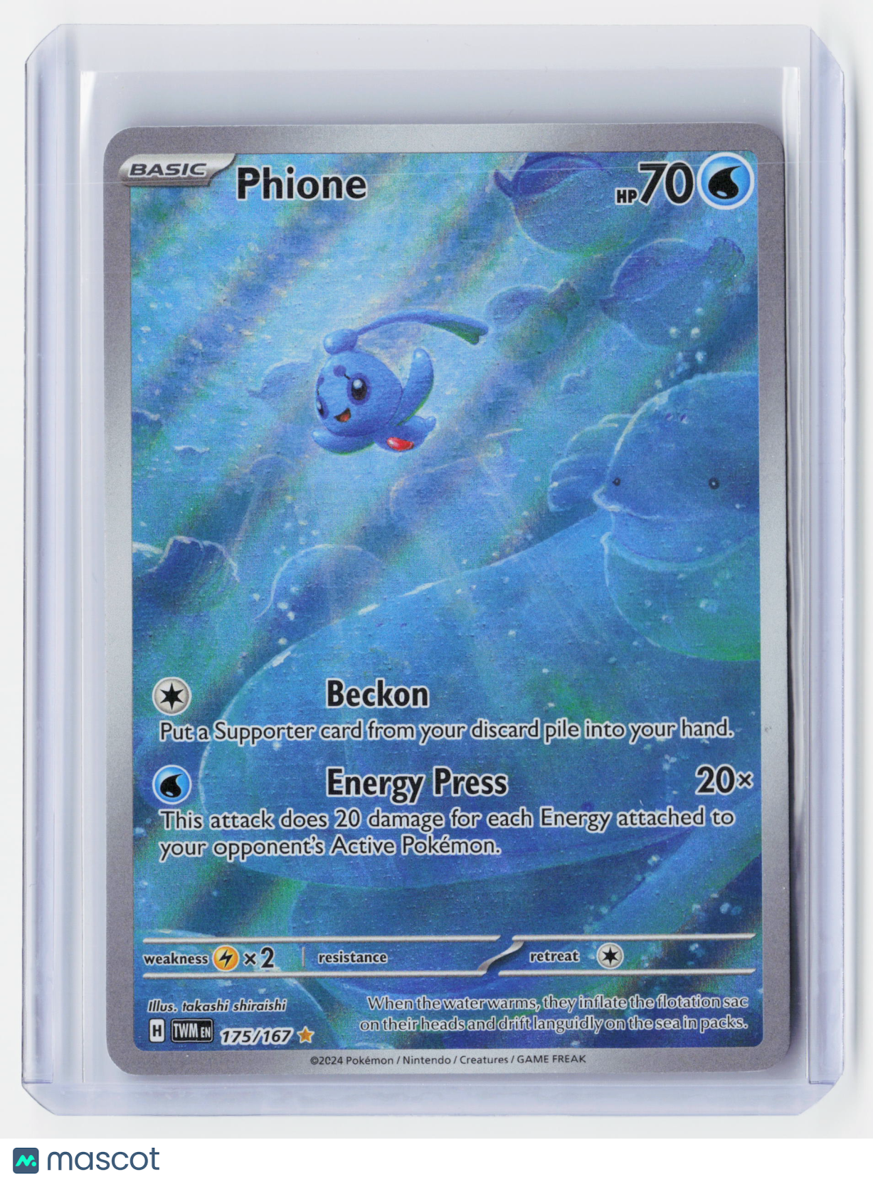 2024 Pokemon—Phione #175/167 Twilight Masquerade—Illustration Rare Holo