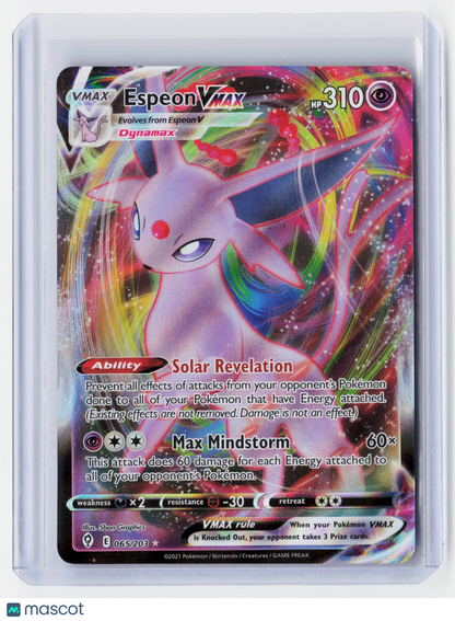Pokemon—Espeon VMAX #65/203 2021 Evolving Skies—Ultra Rare Holo