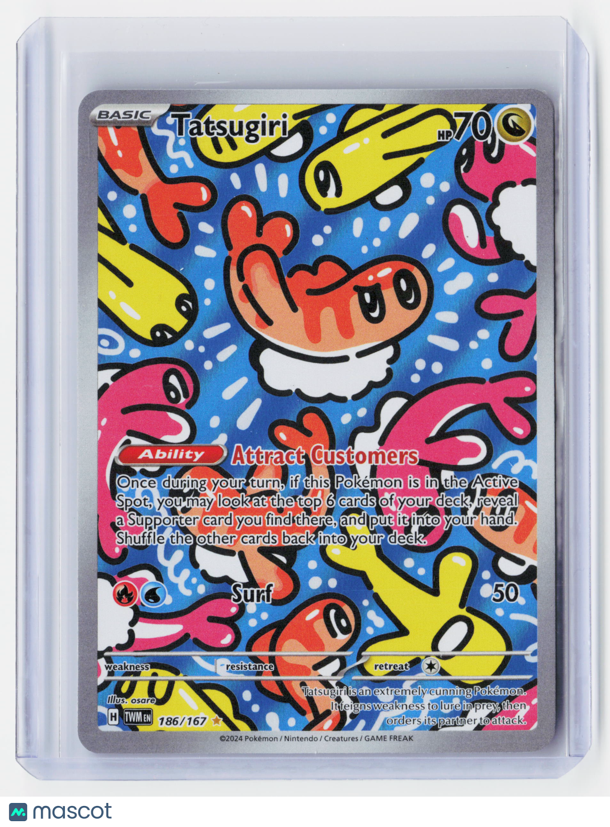 2024 Pokemon—Tatsugiri #186/167 Twilight Masquerade—Illustration Rare Holo