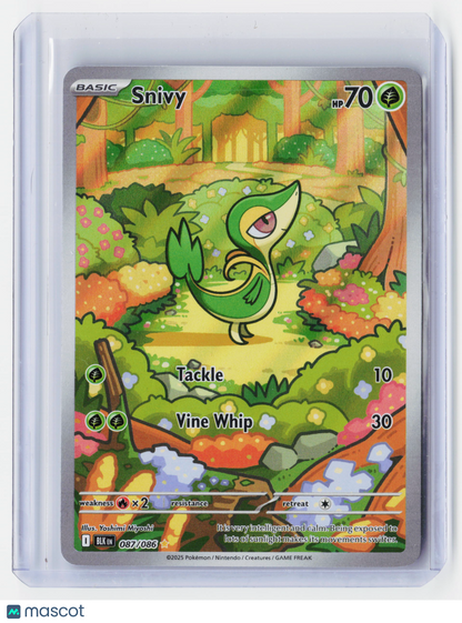 2025 Pokemon—Snivy #87/86 Black Bolt—Illustration Rare Holo