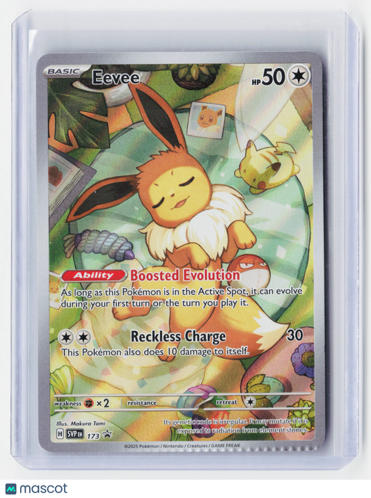 2025 Pokemon—Eevee #SVP EN 173 Scarlet & Violet—Black Star Promo Holo (Damaged)