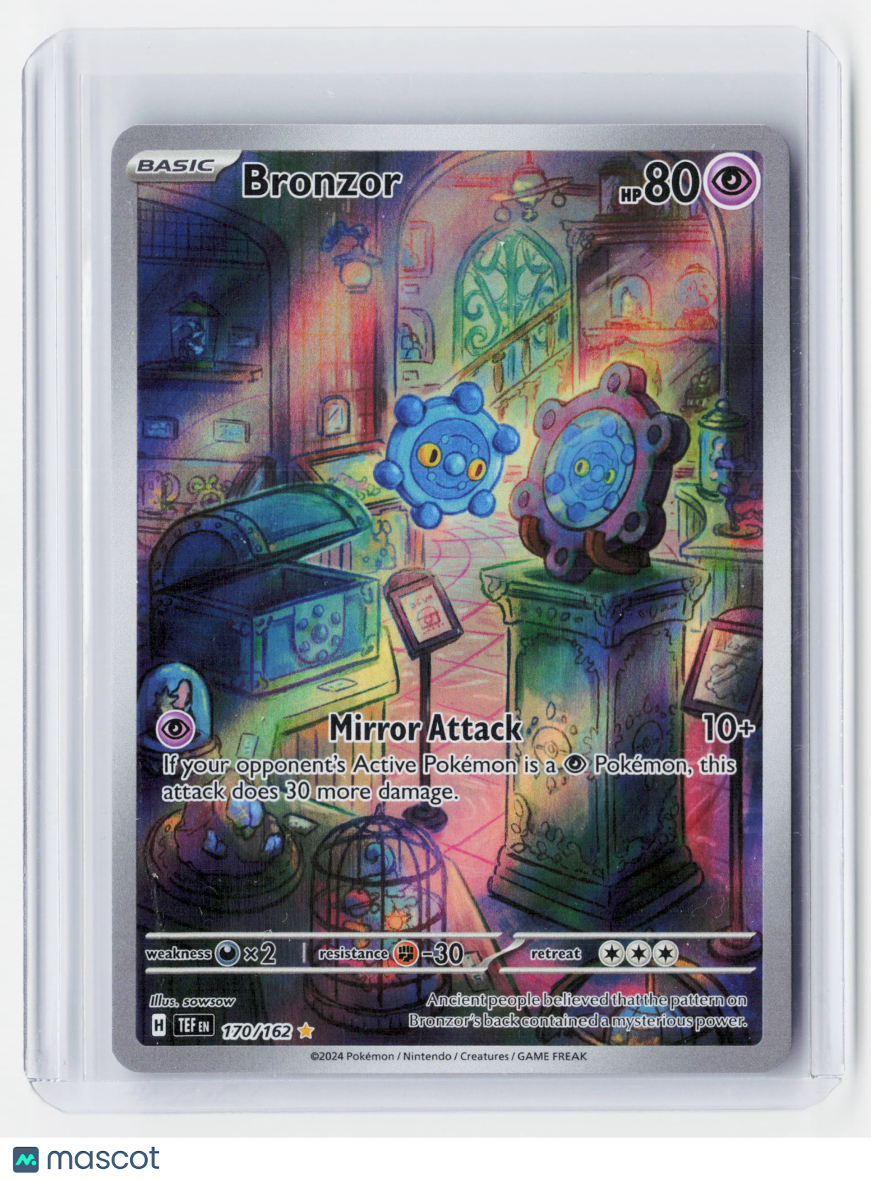 2024 Pokemon—Bronzor #170/162 Temporal Forces—Illustration Rare Foil