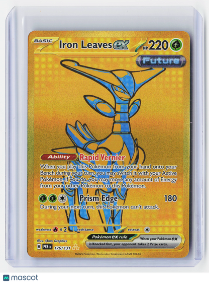 2025 Pokemon—Iron Leaves ex #176/131 Prismatic Evolutions—Hyper Rare Holo
