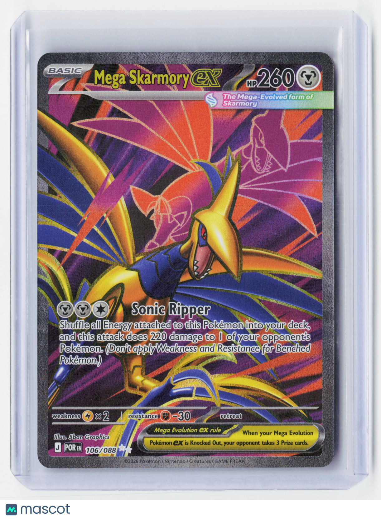 2026 Pokemon—Mega Skarmory ex #106/88 Perfect Order— Holo
