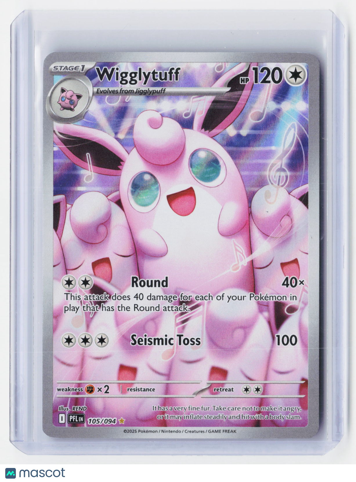 2025 Pokemon—Wigglytuff #105/94 Phantasmal Flames—Illustration Rare Holo