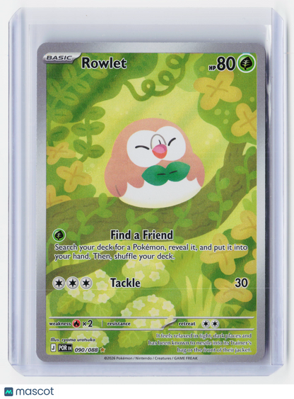 2026 Pokemon—Rowlet #90/88 Perfect Order—Illustration Rare Holo