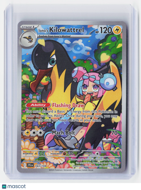 2025 Pokemon—Iono's Kilowattrel #163/159 Journey Together—Illustration Rare Holo