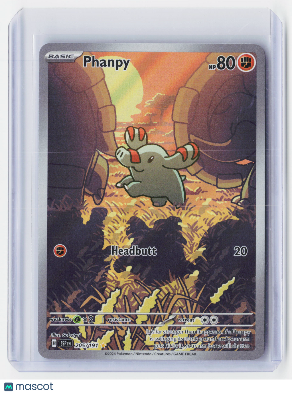 2024 Pokemon—Phanpy #205/191 Surging Sparks—Illustration Rare Foil