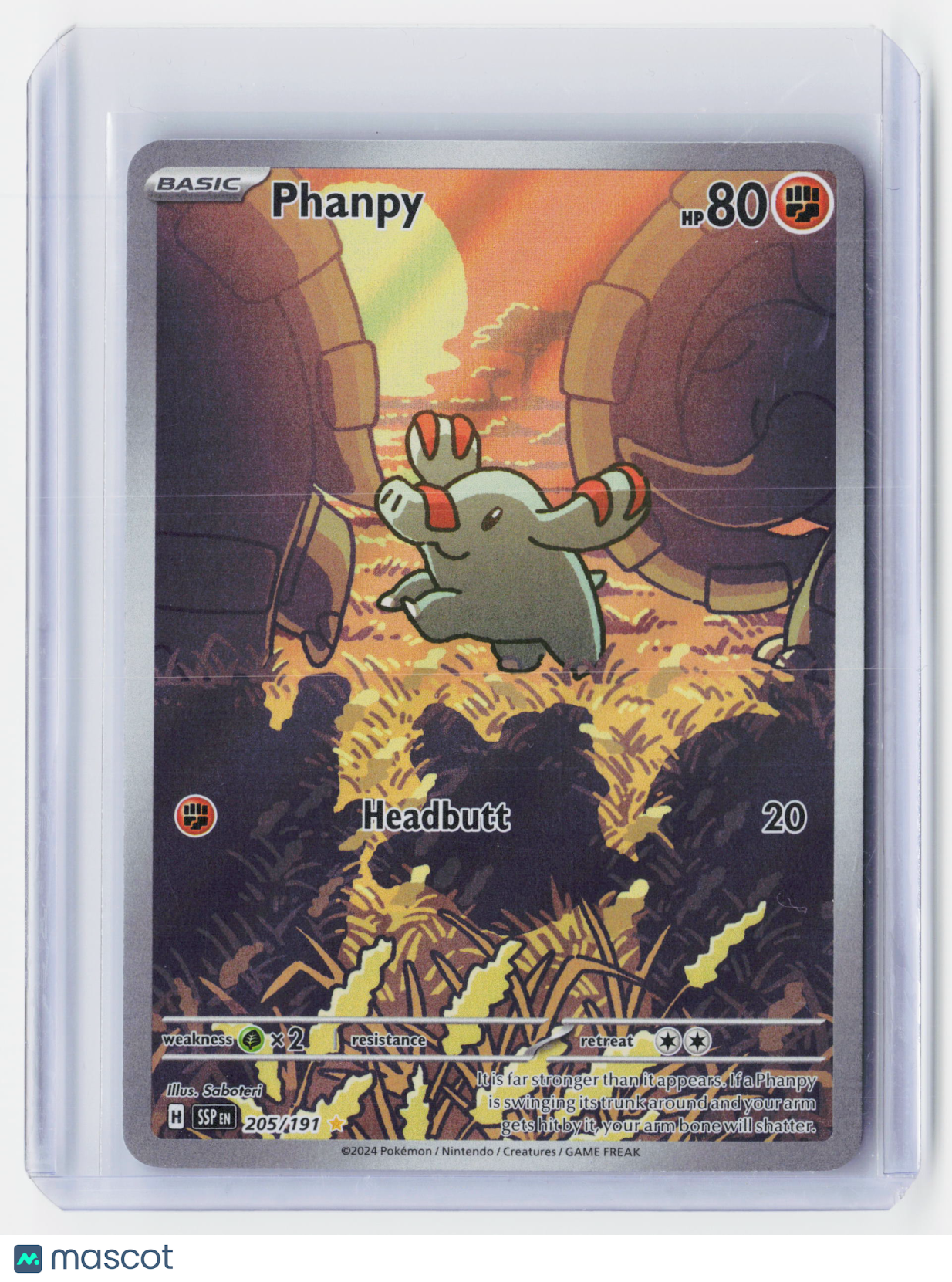 2024 Pokemon—Phanpy #205/191 Surging Sparks—Illustration Rare Foil