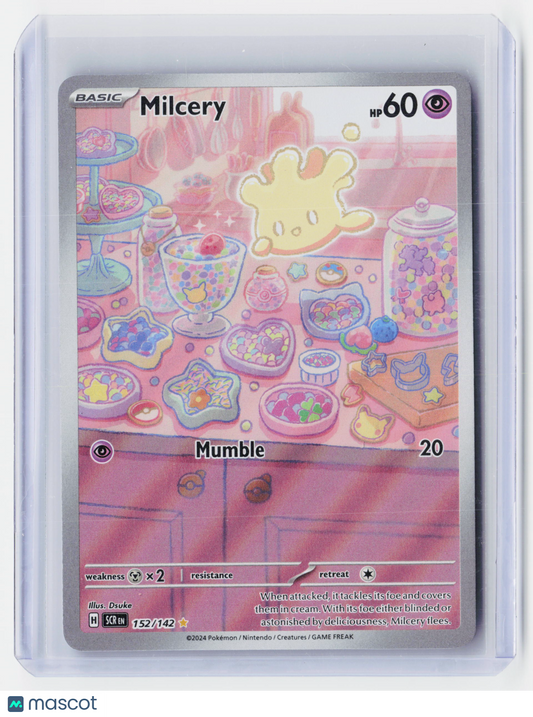 2024 Pokemon—Milcery #152/142 Stellar Crown—Illustration Rare Holo