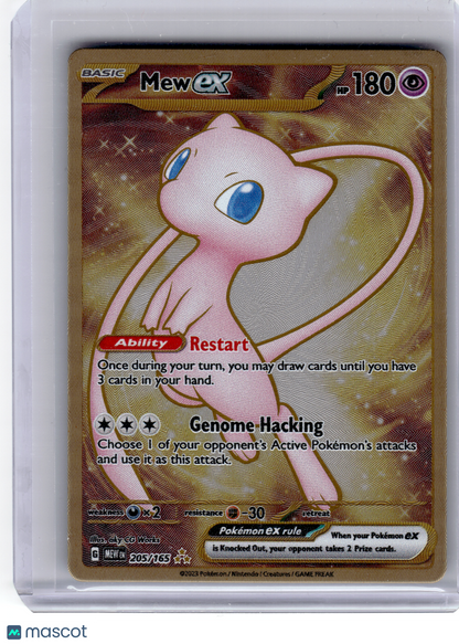2023 Pokemon—Mew ex #205/165 Scarlet & Violet 151—Hyper Rare Gold (Metal)