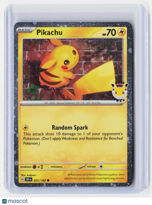 2024 —Pikachu #51/162 Pokemon Day 2026—Common Holo
