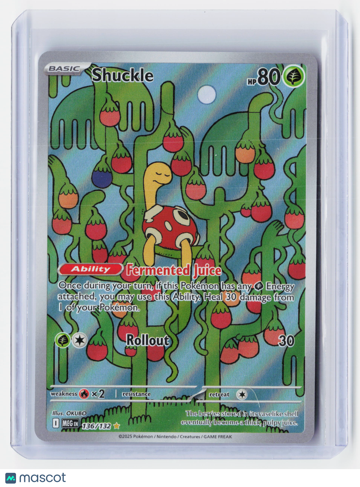 2025 Pokemon—Shuckle #136/132 Mega Evolution Base Set—Illustration Rare Foil