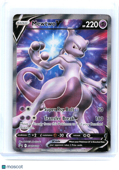 2022 Pokemon—Mewtwo V #229 Sword & Shield—Black Star Promo Holo [Damaged]